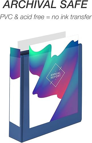 Vista 228 de Samsill (MP128587) - Carpeta de 3 anillos redondos de 3 pulgadas, fabricada en los EE. UU., con cubierta transparente personalizable para insertos
