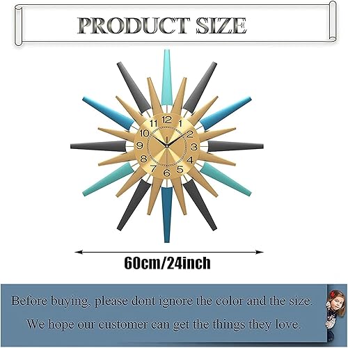 Miniatura 4 de Relojes de pared modernos con forma de explosión de estrellas, funciona con pilas, relojes de pared silenciosos decorativos grandes para sala de