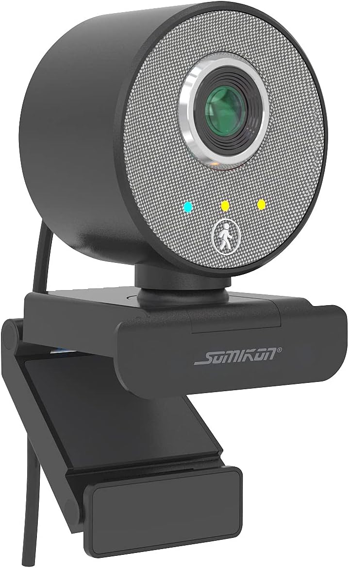 Somikon Full HD USB Webcam with automatic tracking, front view.