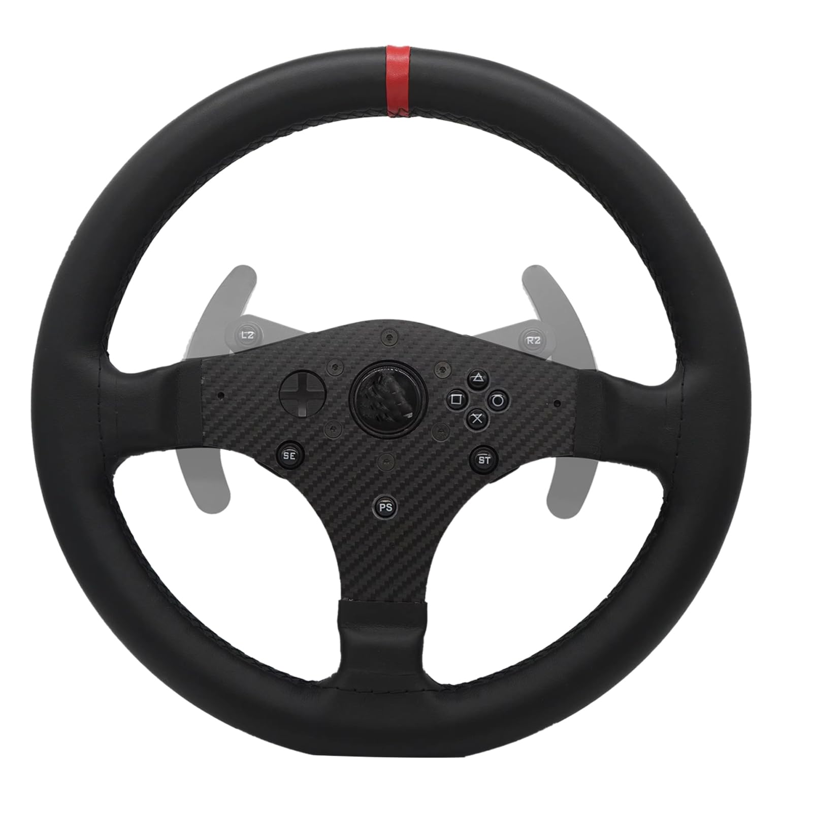 Replace 13 inch(33cm) lightweight Original Leather Steering Wheel For THRUSTMASTER T300RS/T300GT Force Feedback GT Force Racing Wheel Base Open Wheel (Full Leather, T300RS/T300GT)