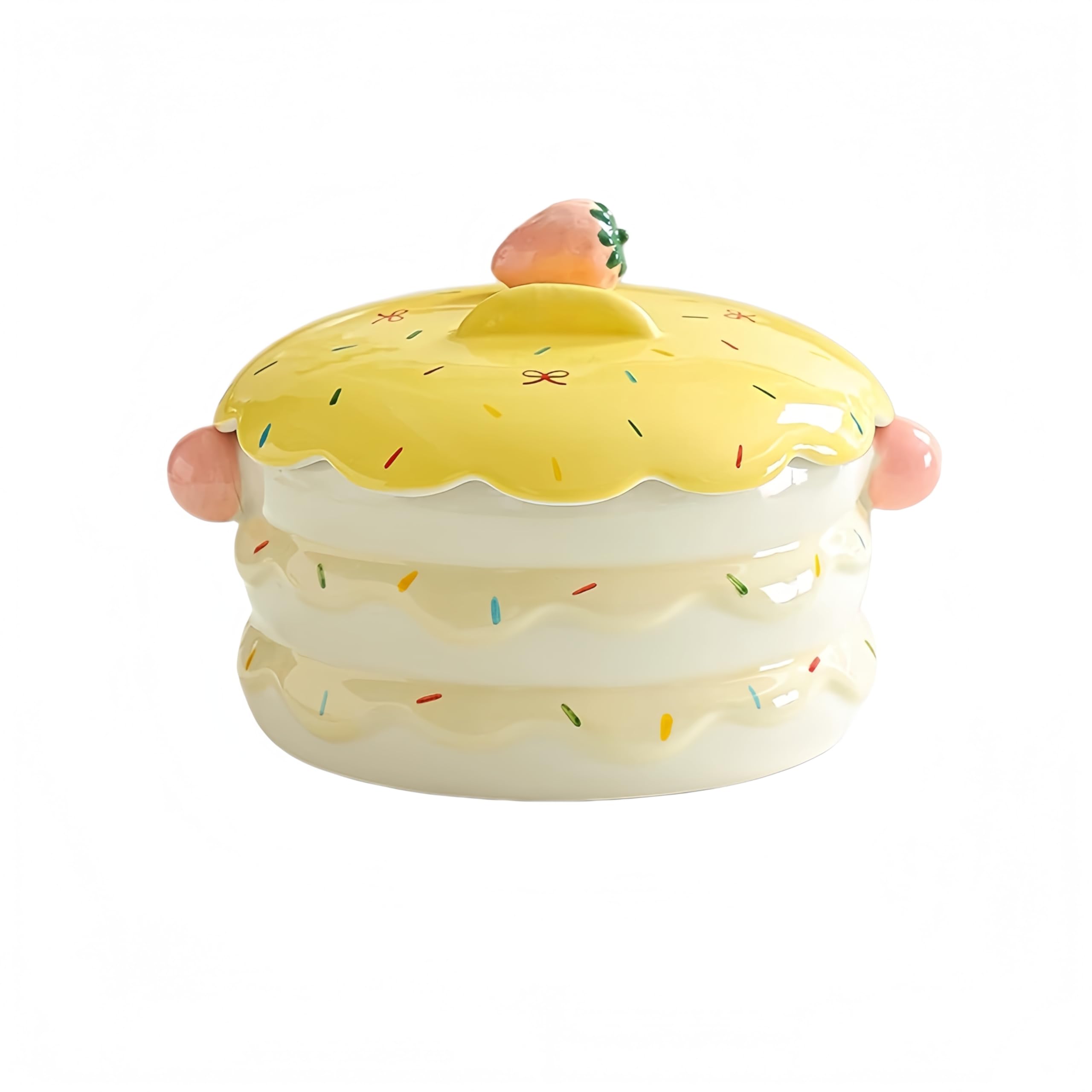 Urocza ceramiczna miska ramen z pokrywką, 590 ml, zabawny pojemnik na żywność na zupę, sałatkę, przekąski, świetny prezent dla miłośników jedzenia (1)
