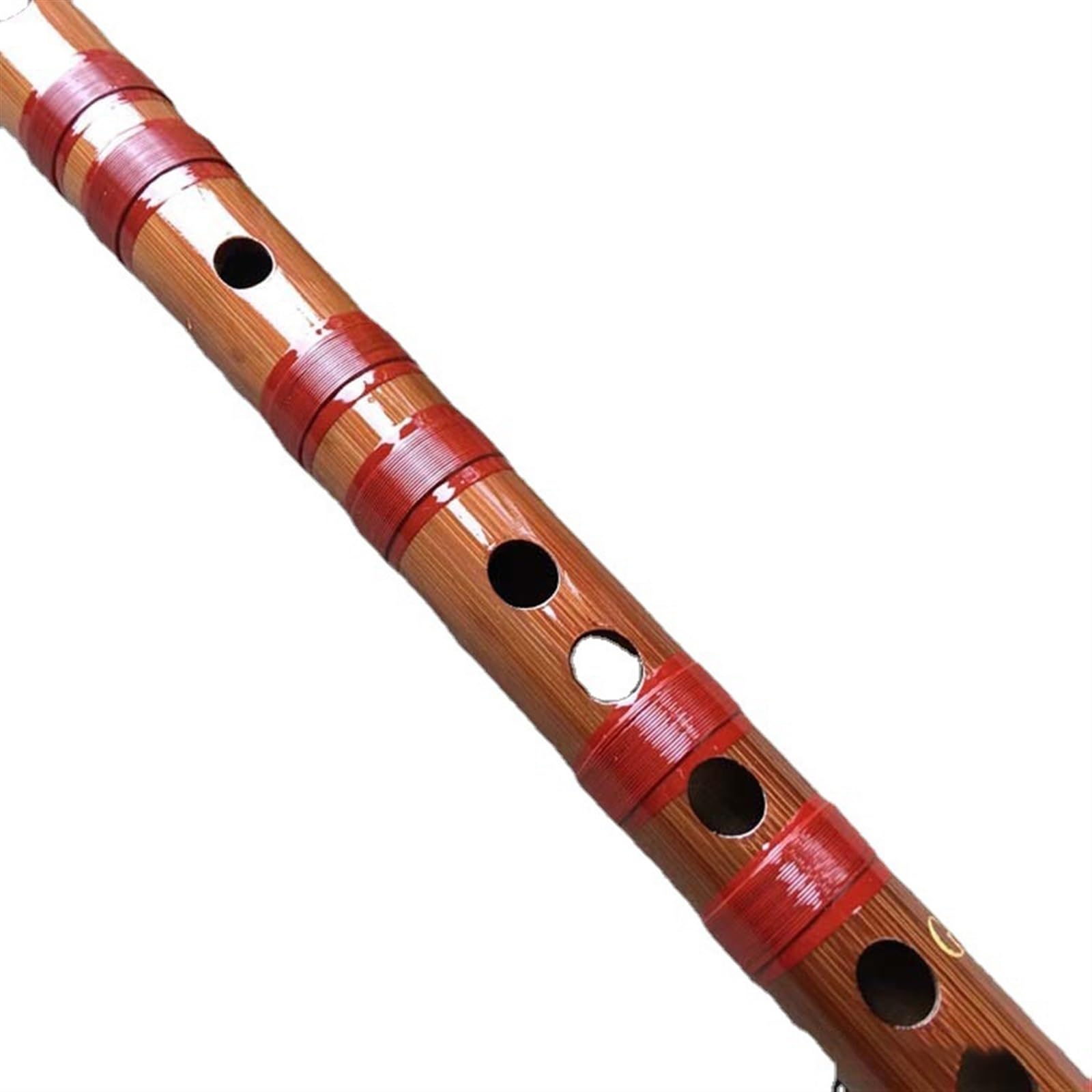 Flûte en bambou rouge pour débutants avec finition peinte en rouge et qualité sonore de la touche G
