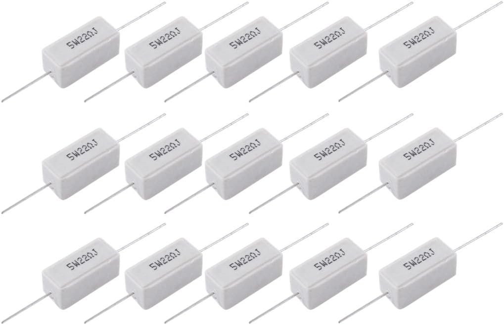 Aexit 15 Pcs Fixed Resistors 5W Watt 22R 22Ohm 5 Ceramic