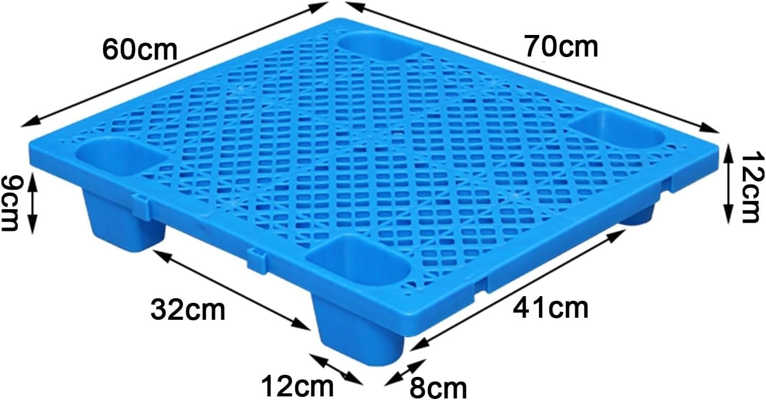Palettes en plastique Palettes en plastique, palettes de sol emboîtables résistantes à l'humidité pour garages de supermarchés de cuisine pour garages de supermarchés placards extérieurs(70x60x12cm)