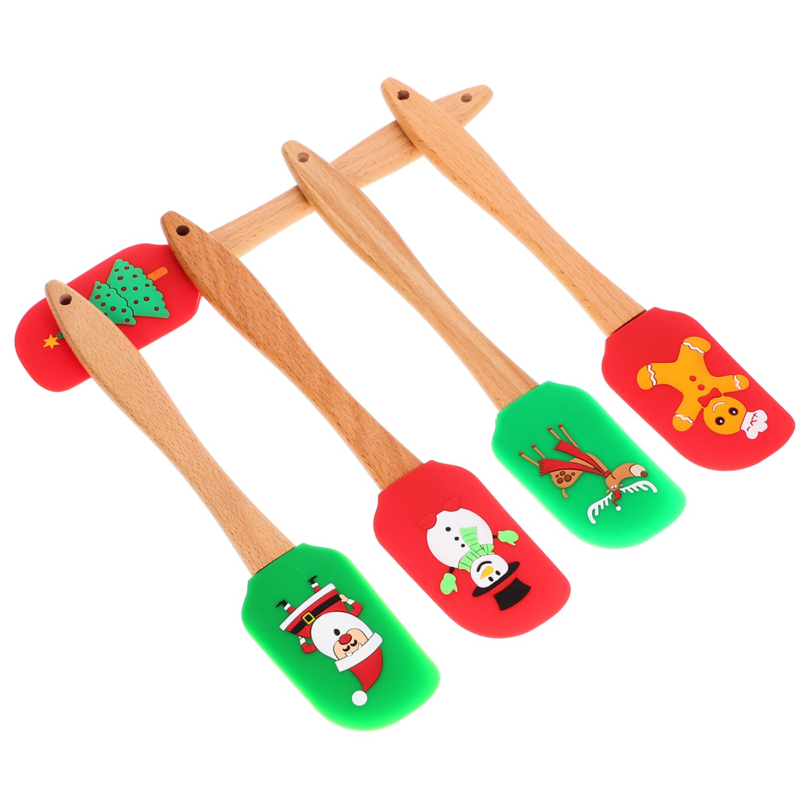 Alipis 5pièces Spatules de Cuisson Silicone Ergonomiques Ustensiles de Pâtisserie Pratiques Spatules de Cuisine Résistantes Chaleur pour Usage Quotidien Styles Assortis Plusieurs styles