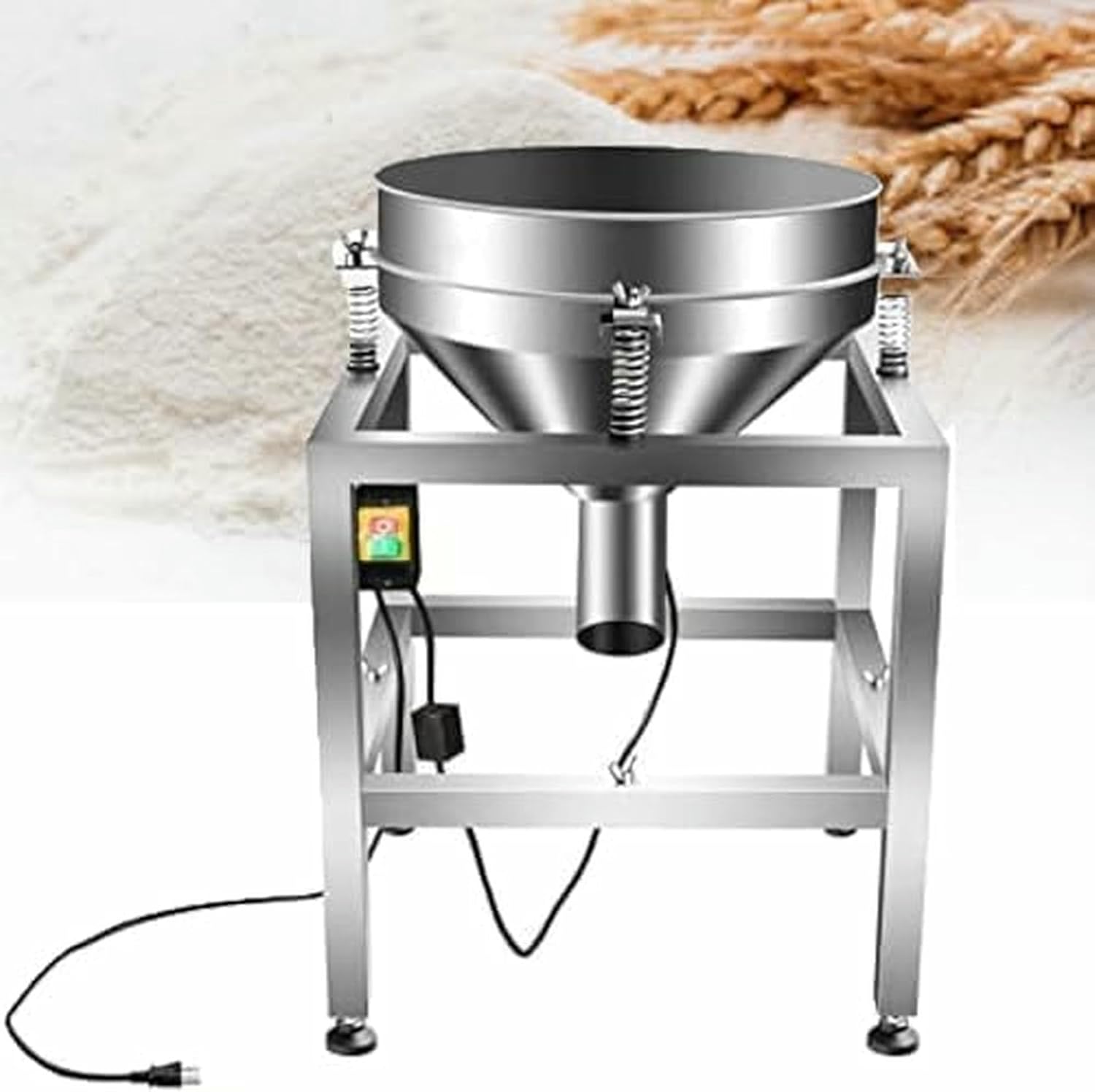 Vibratory Sieve Electric Machine, Stainless Steel Flour Sieve with Dual Mesh Sieves, Ideal for Sifting Fine Baking and Cooking Particles ~/