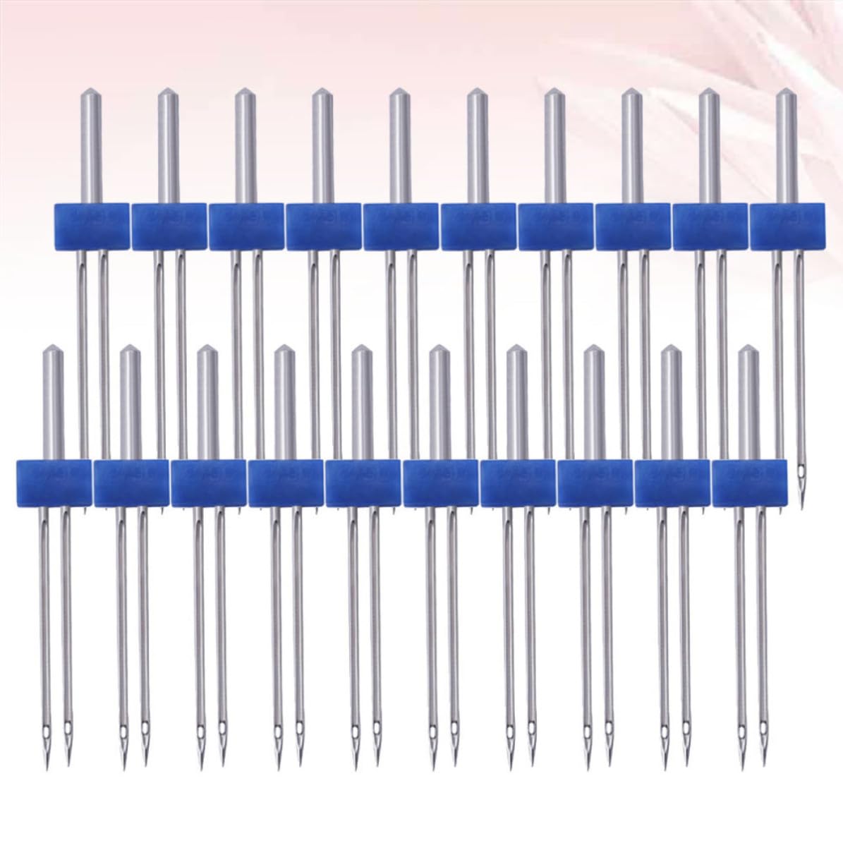 MAGICLULU Elektrische Multifunktionale Nähmaschine Doppelnadel aus Metall 3mm mit 100 Stück Zwillingsnadeln für Gleichzeitiges Nähen Tragbar und Vielseitig Einsetzbar
