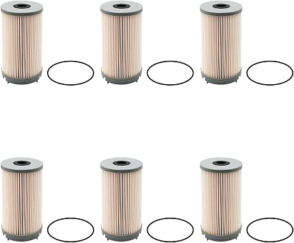 6 Pack K37-1004 Fuel Filter Fuel/Water Separator, for EPA 10 PACCAR MX-13 and Cummins ISX15 Engines, Replace FS36401, FS20075, PF9928, 96636, P557004, L5094F, PFF61653, 10 Micron