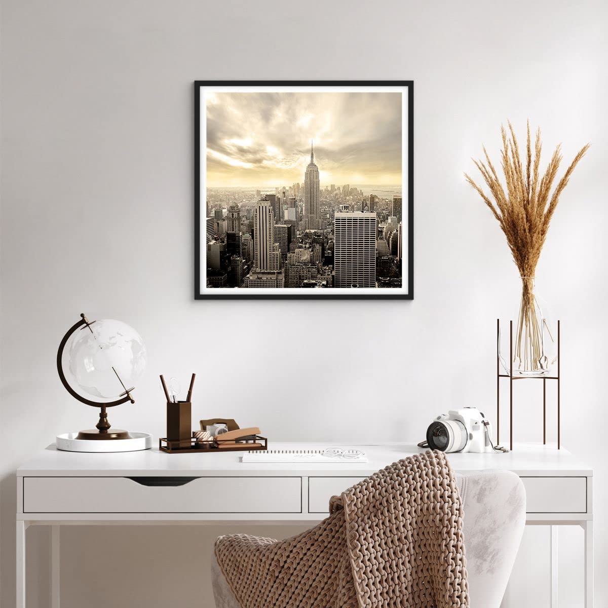 Cuadro Póster 60x60 cm Marco Negro Arquitectura Ciudades - 2630 - P2B