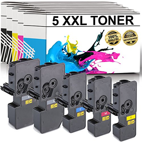 Premium 5er Set Toner KY-5240 KIT Ersatz für Kyocera Ecosys M5526cdn, M5526cdw, P5026cdn, P5026cdw - mit Füllstandsanzeige