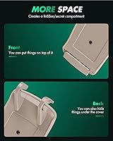 Vista 5 de SCITOO Cubierta de piel para consola central con reposabrazos, color beige, con base de repuesto para Audi A4 A6 S4 2000-2008