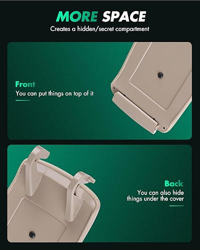 Miniatura 5 de SCITOO Cubierta de piel para consola central con reposabrazos, color beige, con base de repuesto para Audi A4 A6 S4 2000-2008