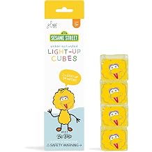 Glo Pals Sesame Street Water-Activated Light-Up Cubes Only, Big Bird 4 Pack | Sesame Street Cubes Glow Yellow On Contact With Water, Non-Toxic and Mold Free, Builds Fine Motor and Color Skills