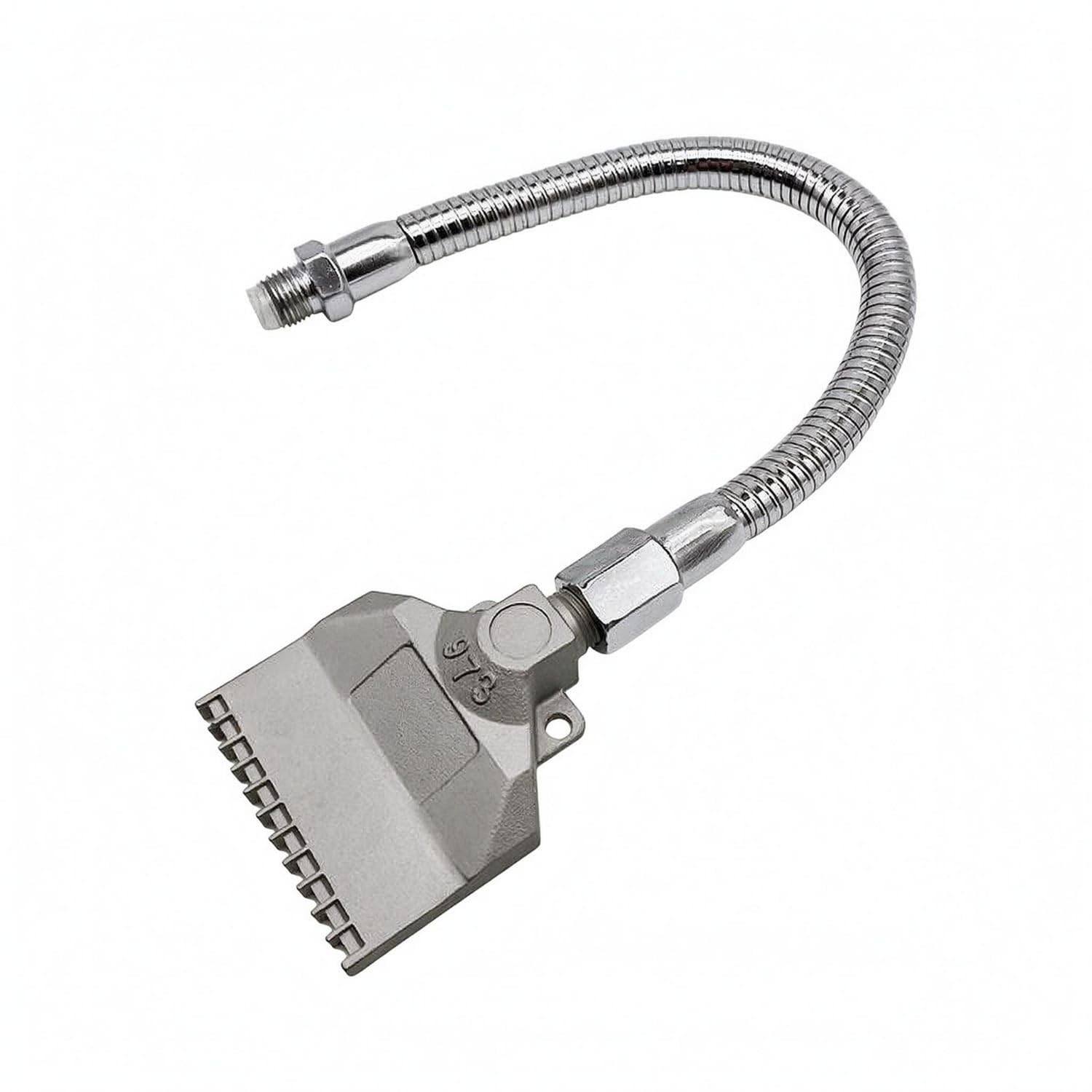 22 Outlet Holes Flat Air Blow Nozzle Flexible Metal Hose Stainless Steel Nozzle Threaded Fittings Air Blow Extended Reach, Gray 973 Blower Hose-image-38
