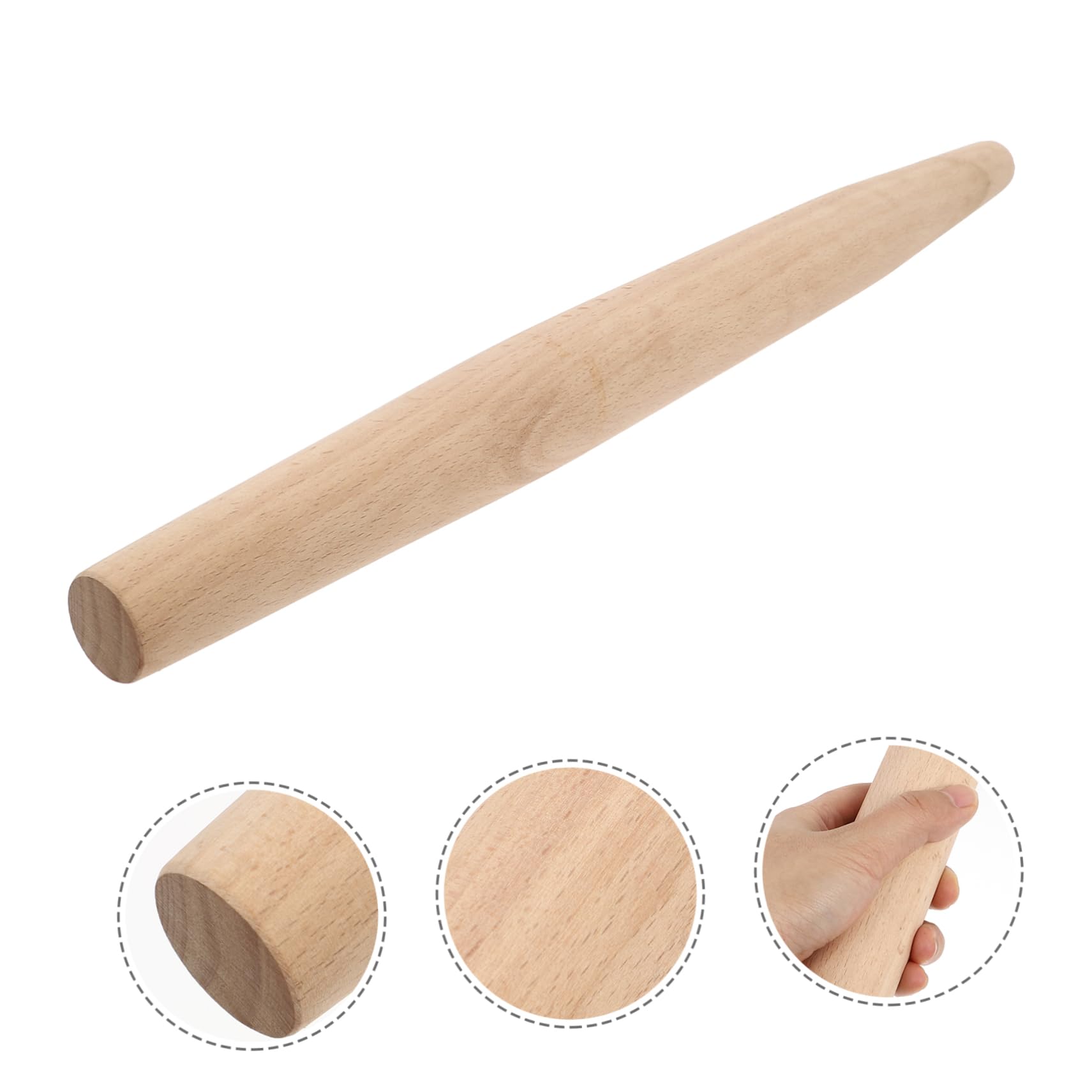 Cabilock Rodillo Extendido de Madera para Amasar Rodillo de Haya para Hornear para Repostería y Cocina
