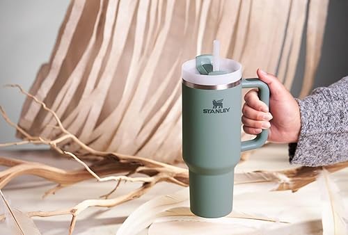 Miniatura 290 de STANLEY Quencher H2.0 Vaso Térmico con asa y pajilla, 64 onzas, tapa Flowstate de 3 posiciones, gran capacidad para viajes y deportes, vaso de acero