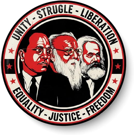 PEACOCKRIDE Ambedkar Periyar Karl Marx Pin Badge
