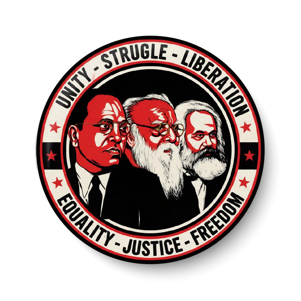 PEACOCKRIDE Ambedkar Periyar Karl Marx Pin Badge
