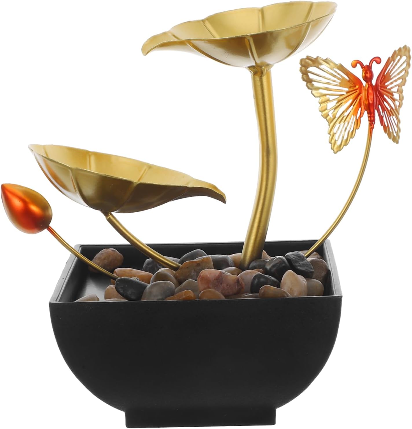 Unomor Indoor Tabletop Water Fountain with Leaf Relaxation Waterfall for USB Powered with Gentle Water Humidification Feature