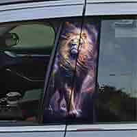 2 Stück 3D Waben Aufkleber Für Auto B-Säulen - Blau 50x25cm