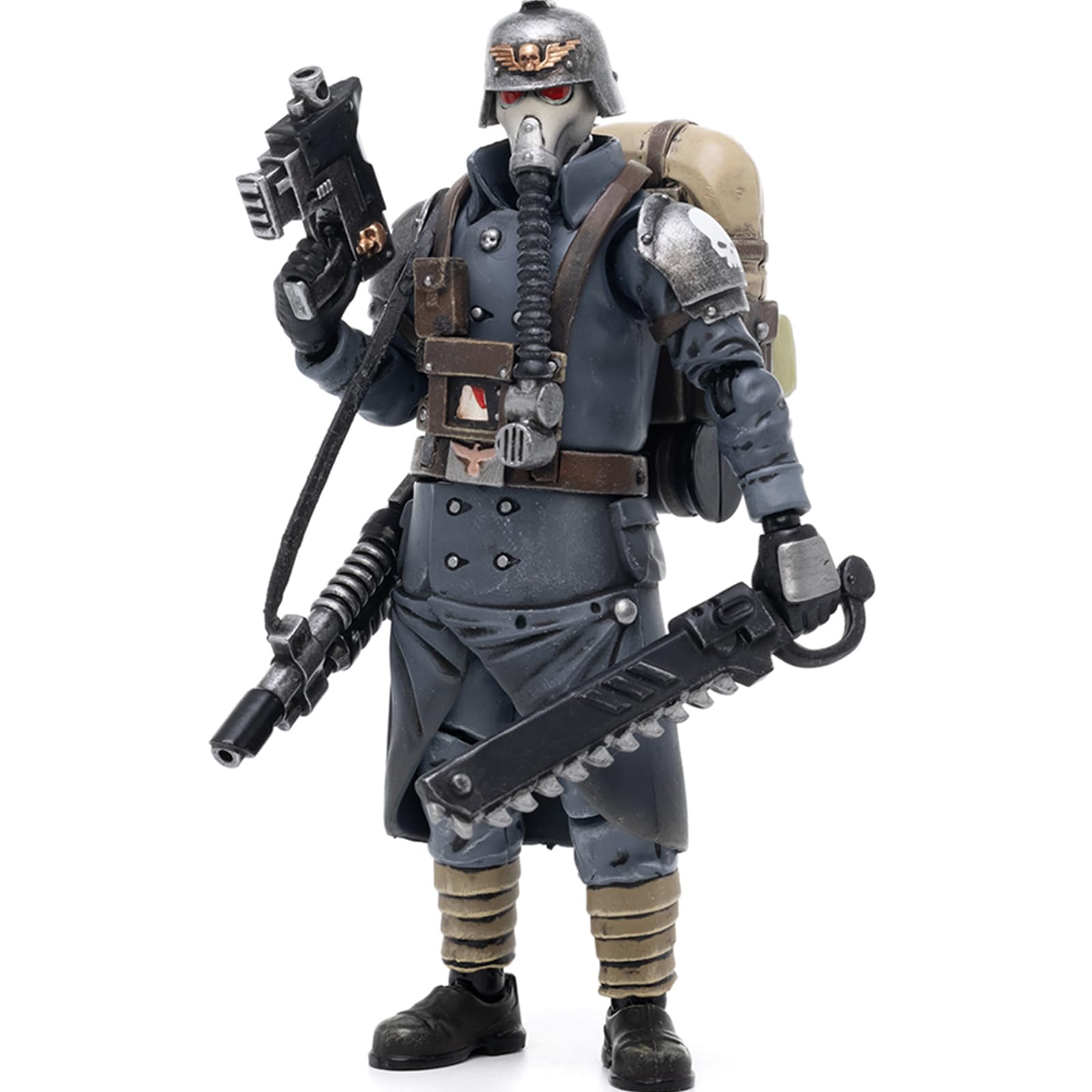 JOYTOY Warhammer 40k Astra Militarum, Astra Militarum Death Korps of Krieg Veteran Squad Sergeant 1/18 Action Figure