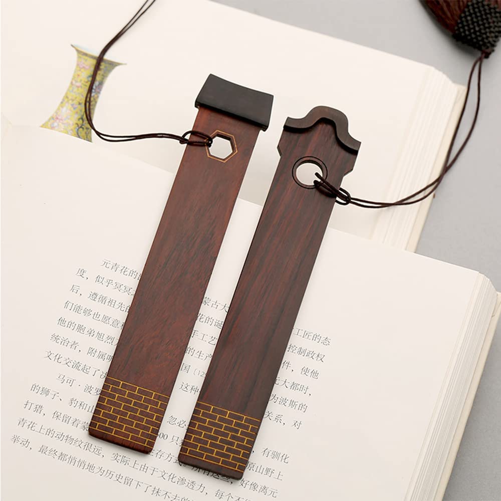 2pcs Hartholzarchitektur EIN Lesezeichen Set klassisches chinesisches Style -Lesezeichen Teenager Teenager Lehrer lesen Schulbibliothek Bürozubehör