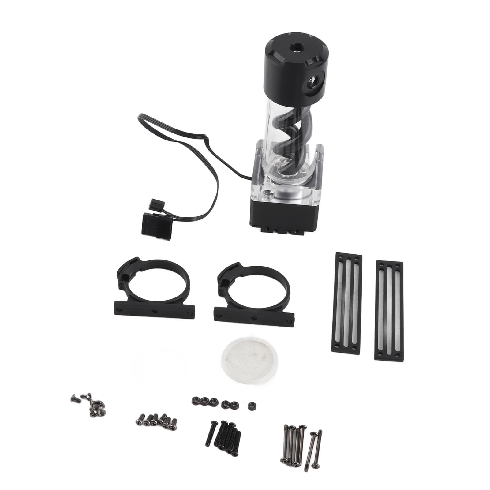Juego de Bomba de Refrigeración por Agua para Ordenador, ánodo de Aluminio, Kit de Refrigeración por Agua de Alto Flujo Eficiente para Jugadores (BLACK)