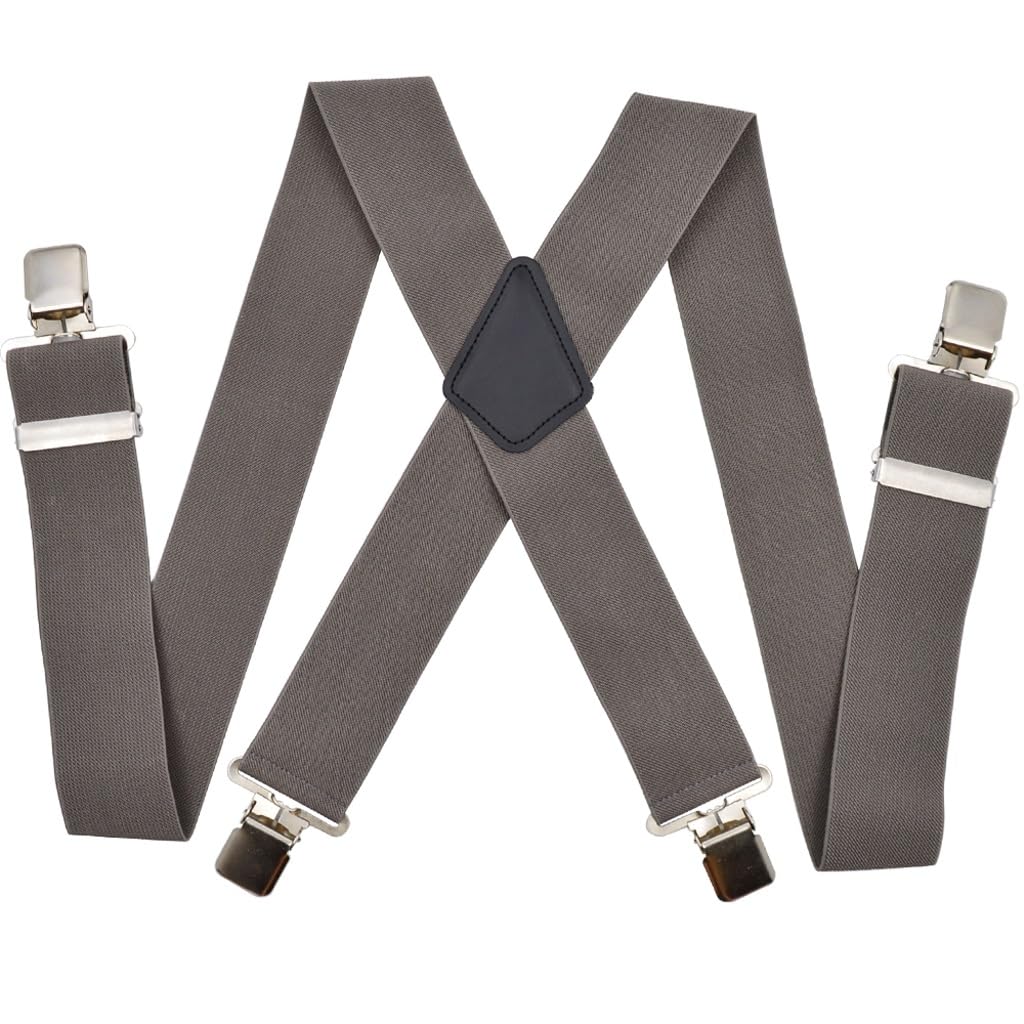 Tirantes para hombres heavy duty talla 2XL con clips fuertes y espalda en X ajustable