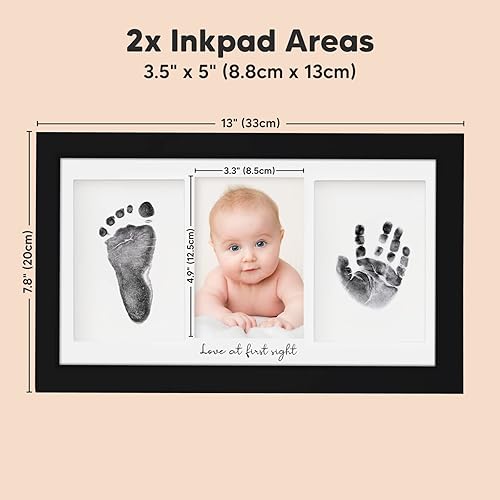 Miniatura 4 de Kit de huellas de manos y pies sin tinta, para niño, niña, recuerdo de recién nacido - Almohadilla de tinta sin desorden para huella de mano