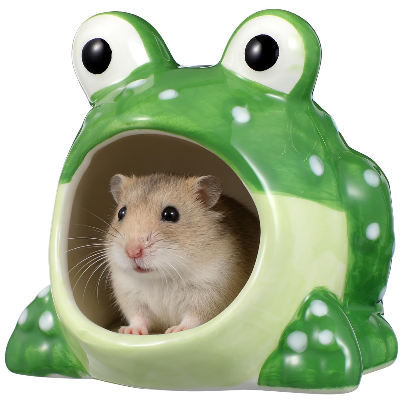 Gatuida Ceramic Small Animal Hamster Cave Hideout Cozy Hut for Guinea Pigs Rabbits Hedgehogs Bite-resistant Cool and Warm Pet House Cage Accessory