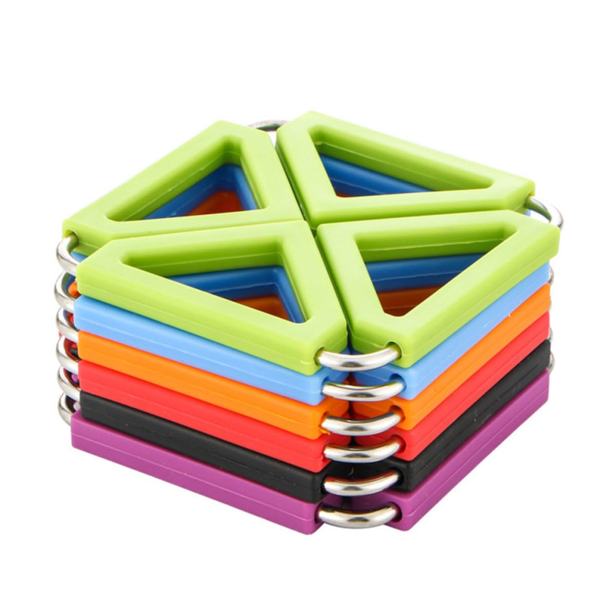 Dessous de Plat Carrés Résistants la Chaleur Lot de 6 en Silicone et Acier Inoxydable Antidérapants Pliables Couleur Aléatoire Cuisine Table