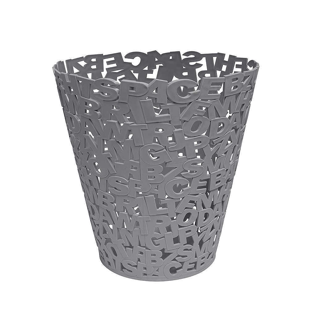 Balvi Letter Bin Grey Plastic 30 cm