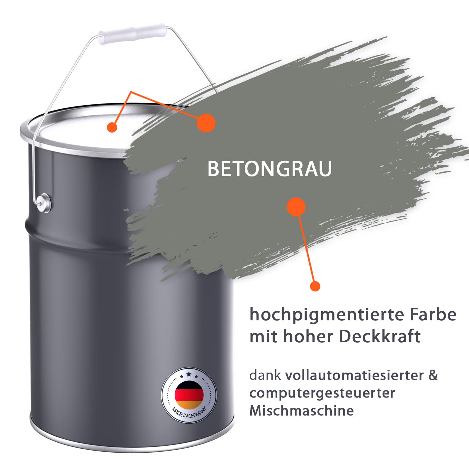 BEKATEQ Farba do betonu w kolorze szarym 5 l, powłoka podłogowa i farba podłogowa do zastosowania na zewnątrz i wewnątrz I farba podłogowa, uszczelnienie do betonu i odporna na ścieranie wykładzina