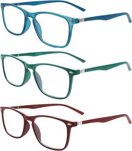 Miniatura 1 de Sumkyle Paquete de 3 lentes de lectura progresivos multienfoque para hombres y mujeres, bloqueo de luz azul, bisagras de resorte, lectores de