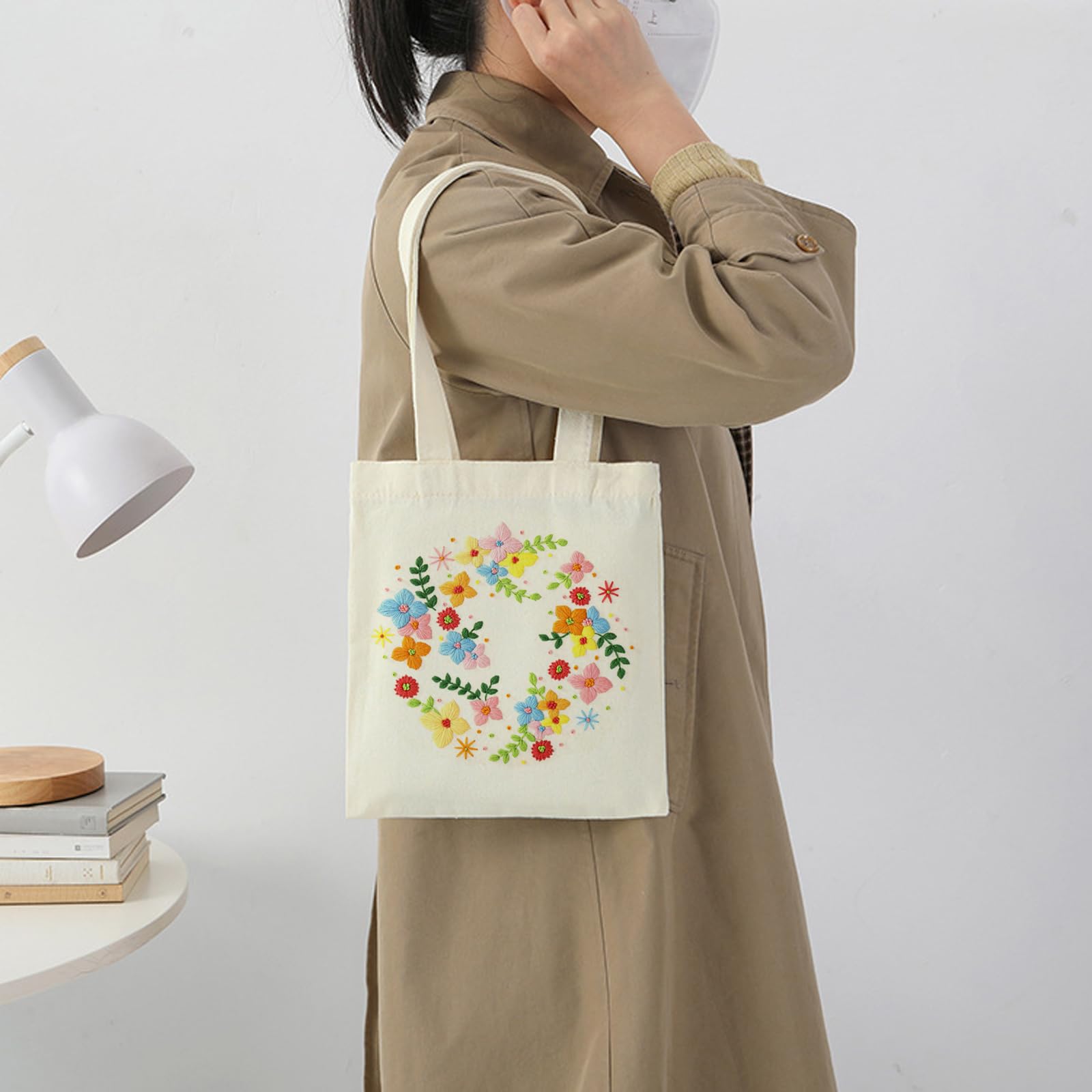 Borsa Per Ricamo Coopay - Multitasche, Tessuto Oxford Impermeabile, Grigio, 36.5x30x14cm - Foto 6