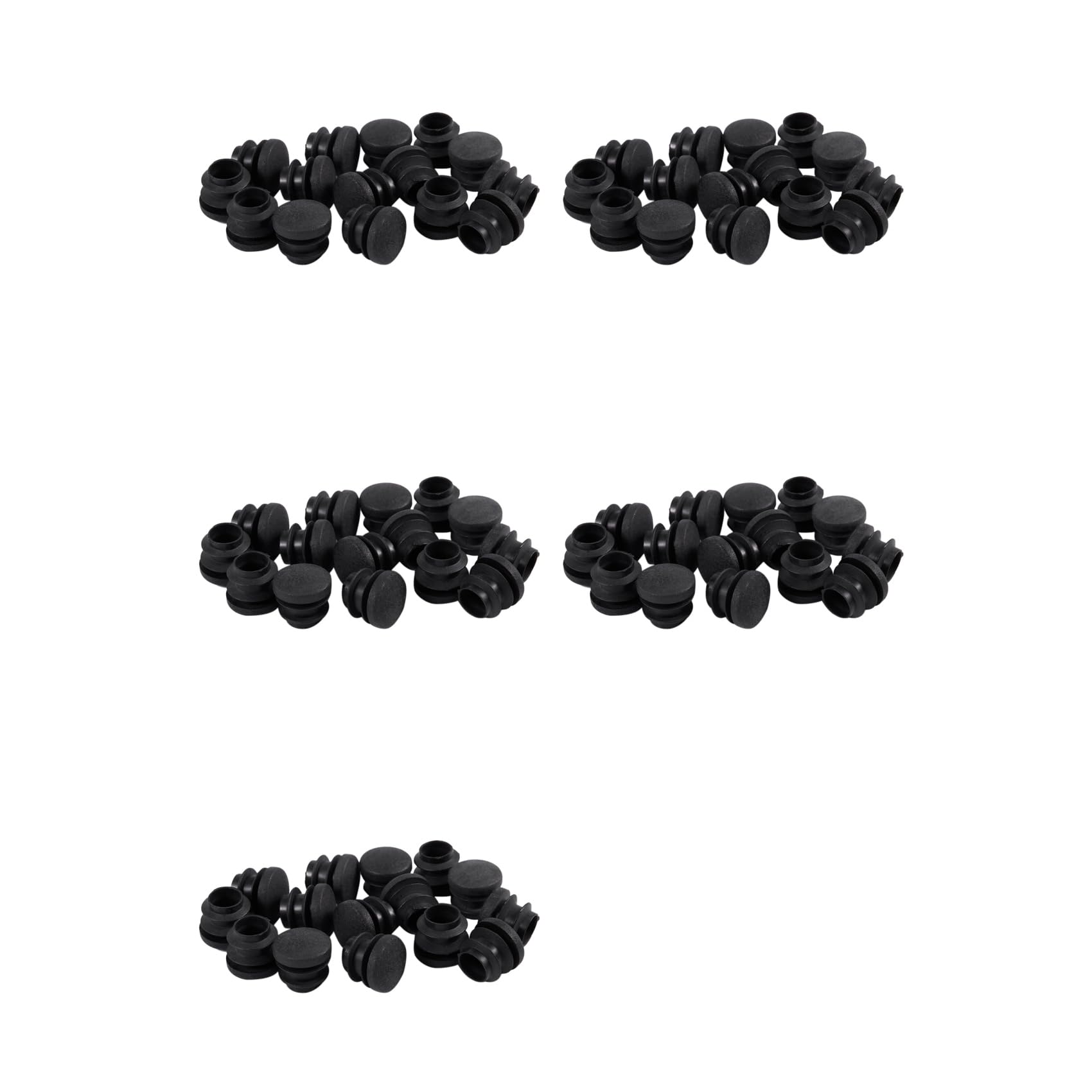Hndhbfgrt 75Pcs Black Plastic Blanking End Cap Round Tube Insert Pipe Bung 16mm