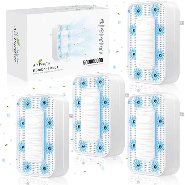 Air Ionizers for Home (4 Pack), Upgraded Plug In Air Purifier, Negative ion purifier, Air Freshener For Bedroom, Kitchen, Office, Dust, Smoke Smell (Cream)