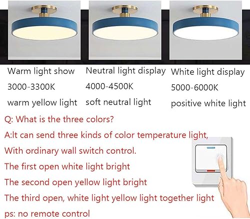 Miniatura 2 de RCIDOS Lámpara de techo LED para habitación de los niños, lámpara de montaje empotrado de hierro macarrón, lámpara de techo redonda creativa de 3