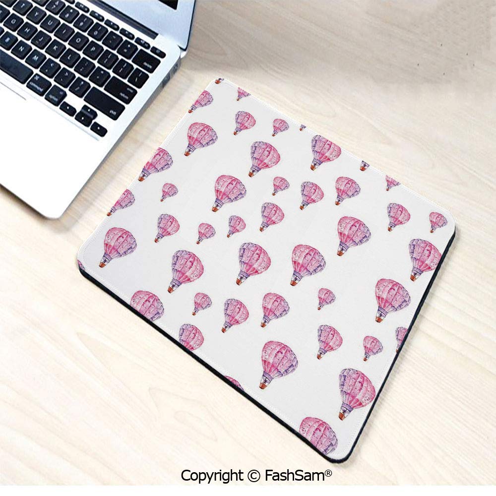 Personalized 3D Mouse Pad Vintage Flying Hot Air Balloons Motif Nostalgic Lovers Goodbye Artful Print for Laptop Desktop(W9.85xL11.8)