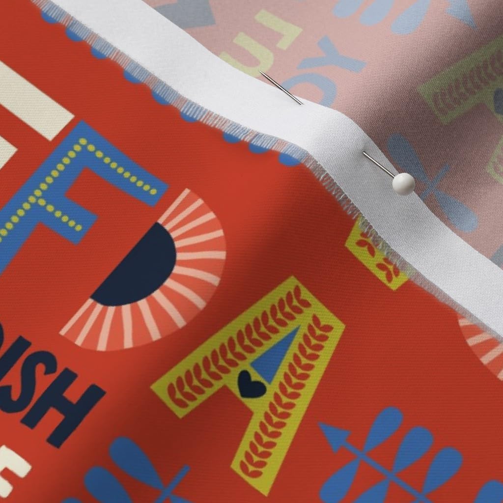 Spoonflower Fabric - Uffda Minnesota Slang Scandinavian You Betcha Hotdish Printed on Organic Cotton Sateen Fabric by The Yard - Sewing Quilting Apparel Home Decor