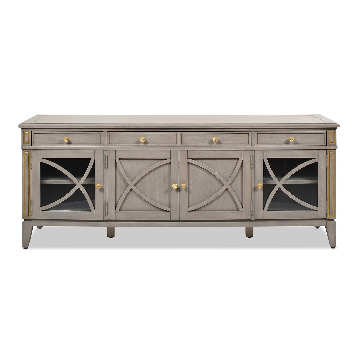 Jennifer Taylor Home Dauphin 71" TV Stand Storage Display Console Table, Grey Cashmere Wood-image-13