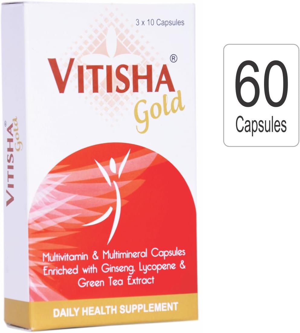 Vitisha GOLD Enriched with Ginseng, Green Tea with Multivitamin And Multimineral capsules- 60 Capsules