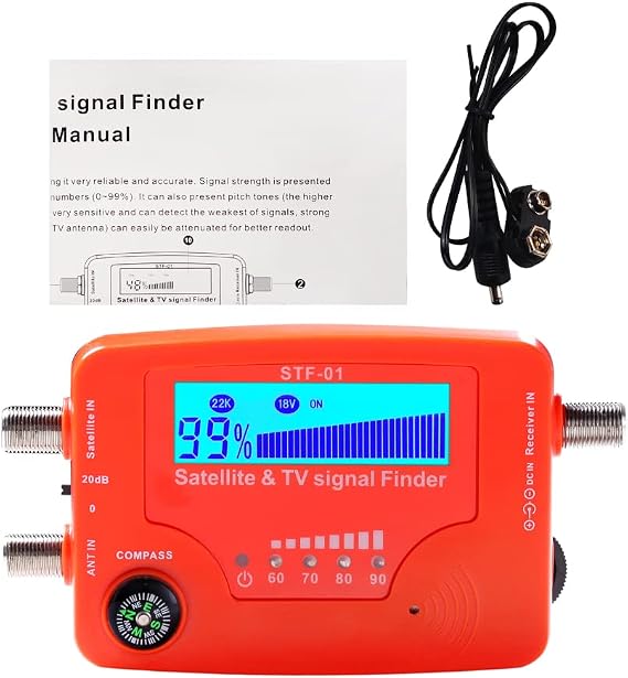 DollaTek TV Satellite Finder Professional High Sensitivity Compass Design Satellite Signal Meter for TV Satellite Signal Strength Meter