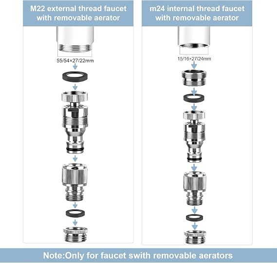 Sink Faucet Quick Connector, Faucet to Garden Hose Snap Coupling Adapter