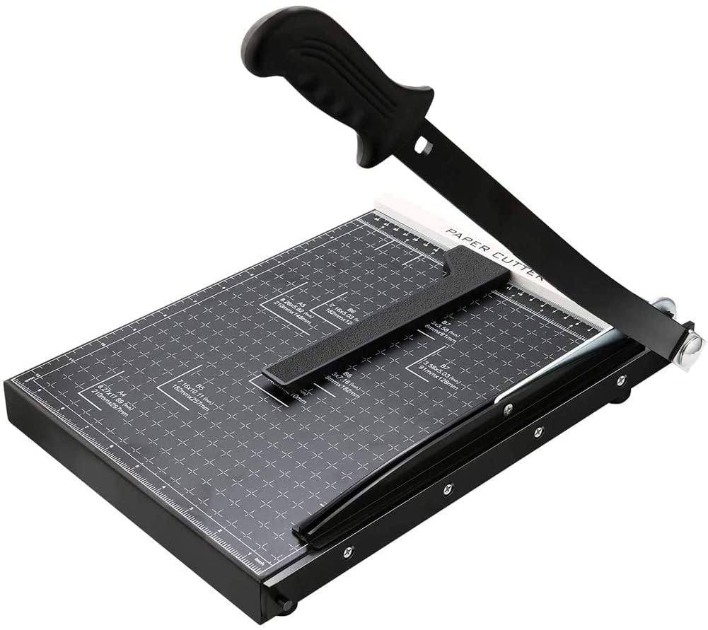 12 Inch Heavy Duty Paper Cutter,Metal Base Guillotine Paper Cutter for A4 Craft and Photo,Dual Paper Guide Bars Trimmer Slicer,12-Sheet Capacity Professional Paper Cutter Slider fo image 8