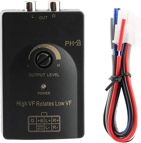 Miniatura 5 de Fydun - Conversor de nivel de altavoz de coche para coche con salida RCA de alta a baja, convertidor de nivel con función de retardo con cable
