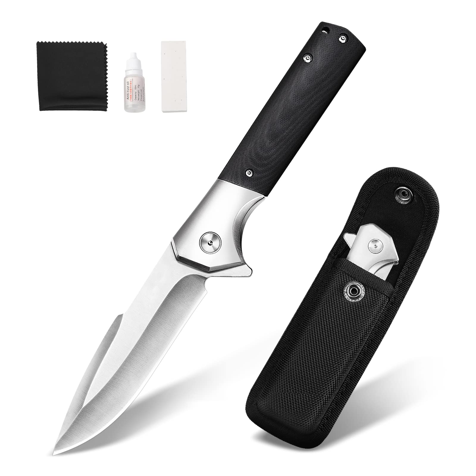 Buy ITOKEY Folding Pocket , 3.86 inch D2 Steel Blade, G10 Handle, Liner Lock, Ball Bearing Pivot