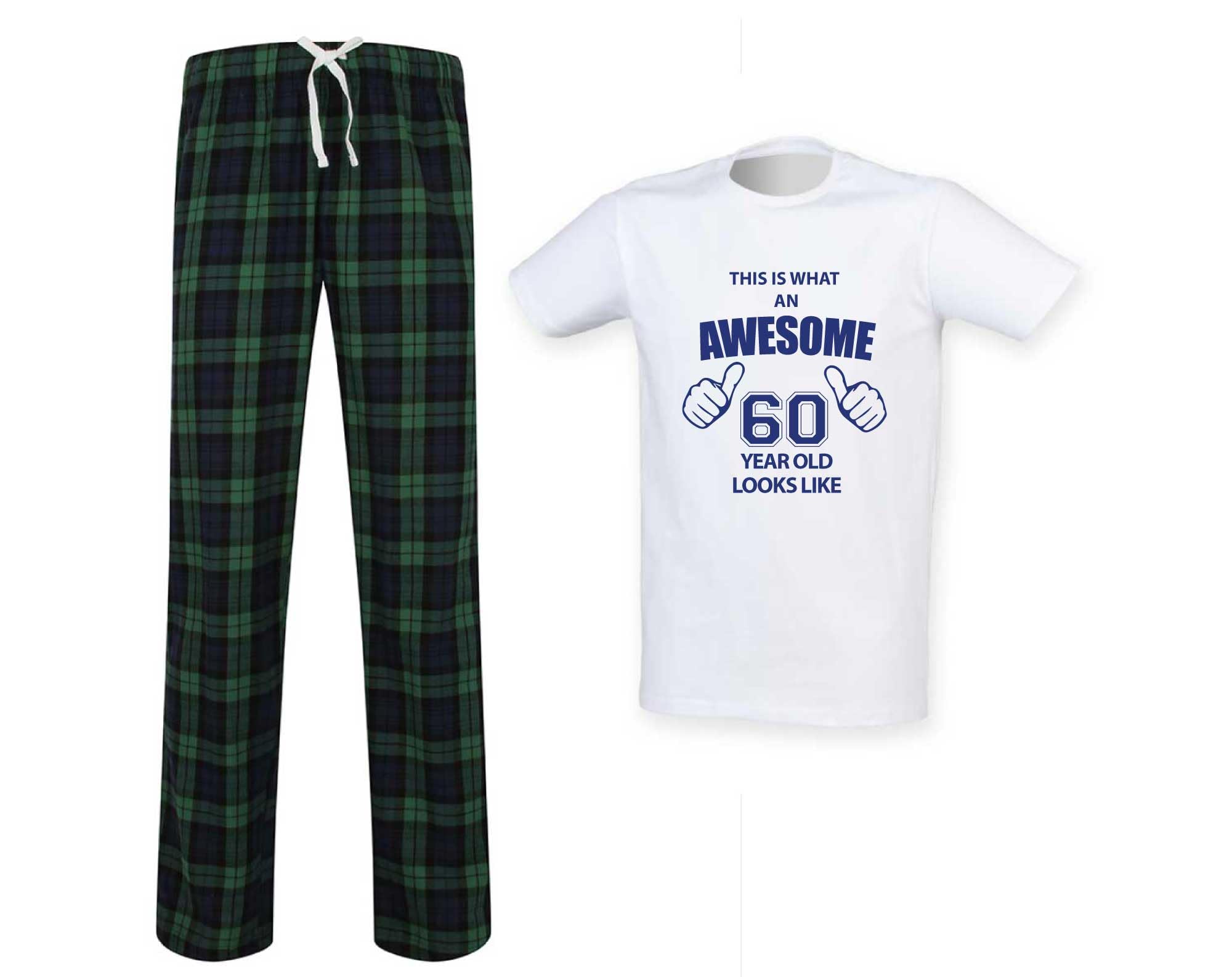 60 Second Makeover Limited This Is What An Awesome 60 Year Old Looks Like Tartan Mens Pyjamas Set Funny 60th Birthday Gifts For Men Pyjama Set Green Large