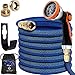 Produktbild KESSER® Premium Flexibler Gartenschlauch | 30m ausgedehnt | + Wandhalterung | Wasserschlauch flexibel mit 3-Fach Latexkern | dehnbarer flexiSchlauch | Verschraubungen aus hochwertigem Messing, Blau
