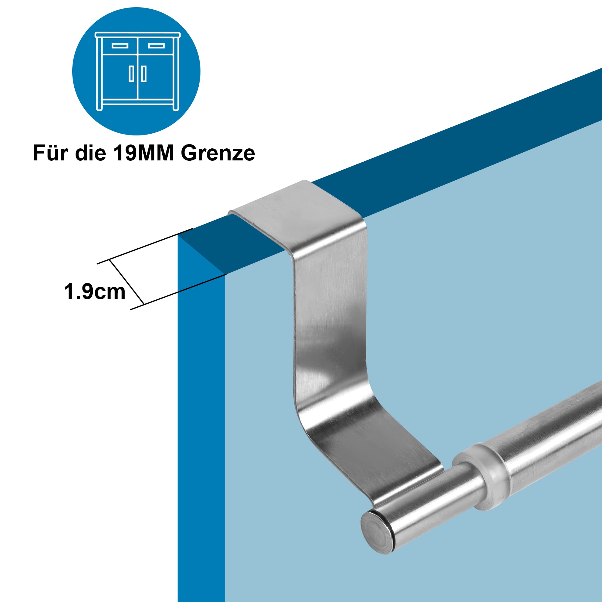 Porta Asciugamani A Ventosa Telescopico – Senza Foratura, Regolabile Da 30 A 60 Cm, Per Bagno E Cucina, Adesione Forte E Riutilizzabile